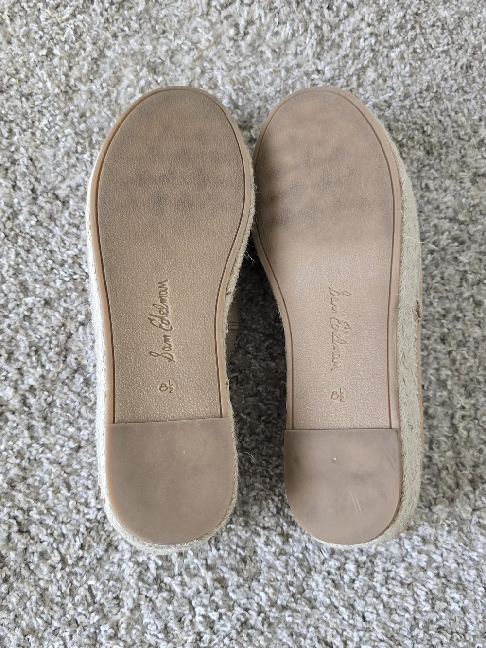 Sam Edelman Women's Beige Suede Espadrille Slip-On Flat Round Toe US 8.5